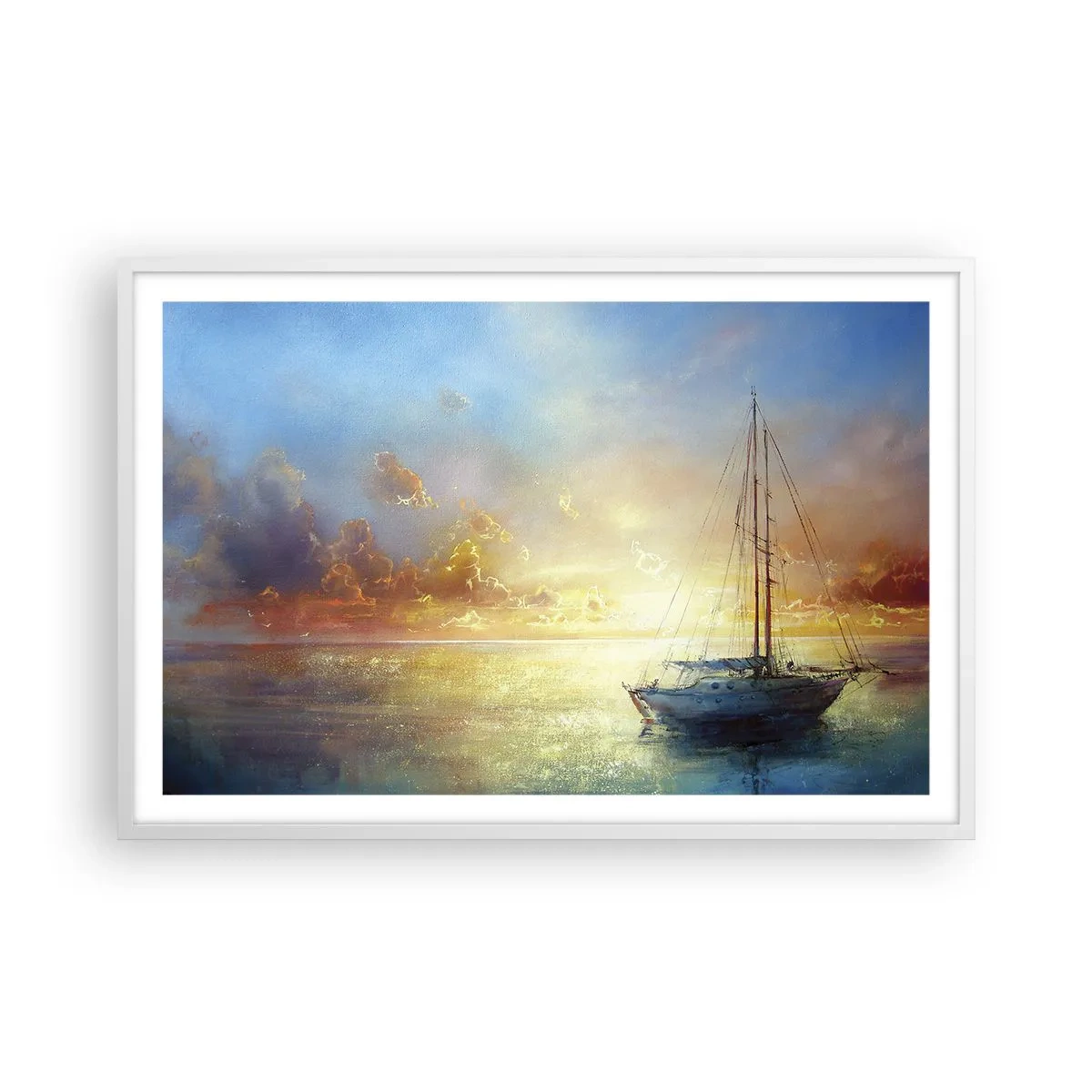Poster in einem weißen Rahmen - In einer goldenen Bucht - 91x61 cm