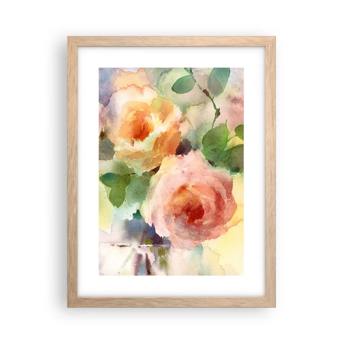 Poster in einem Rahmen aus heller Eiche - Zart wie Aquarell - 30x40 cm