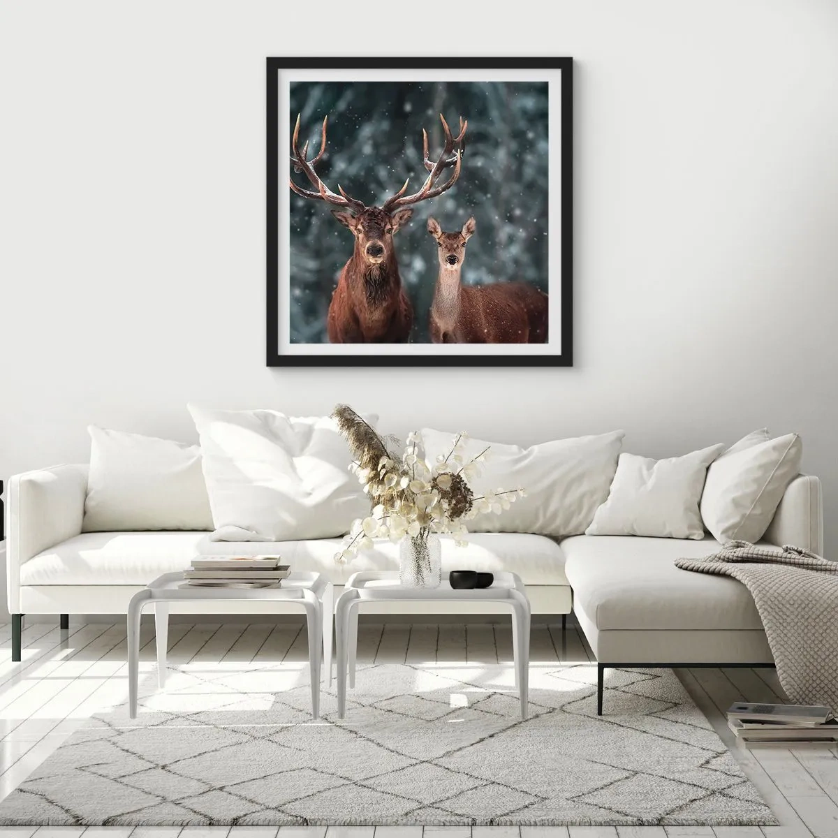 Poster in einem schwarzem Rahmen - Herr des Waldes mit seiner Frau - 30x30 cm