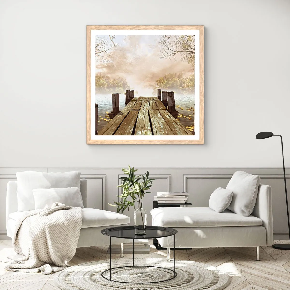 Poster in einem Rahmen aus heller Eiche - Die milde Traurigkeit des Herbstes - 50x50 cm