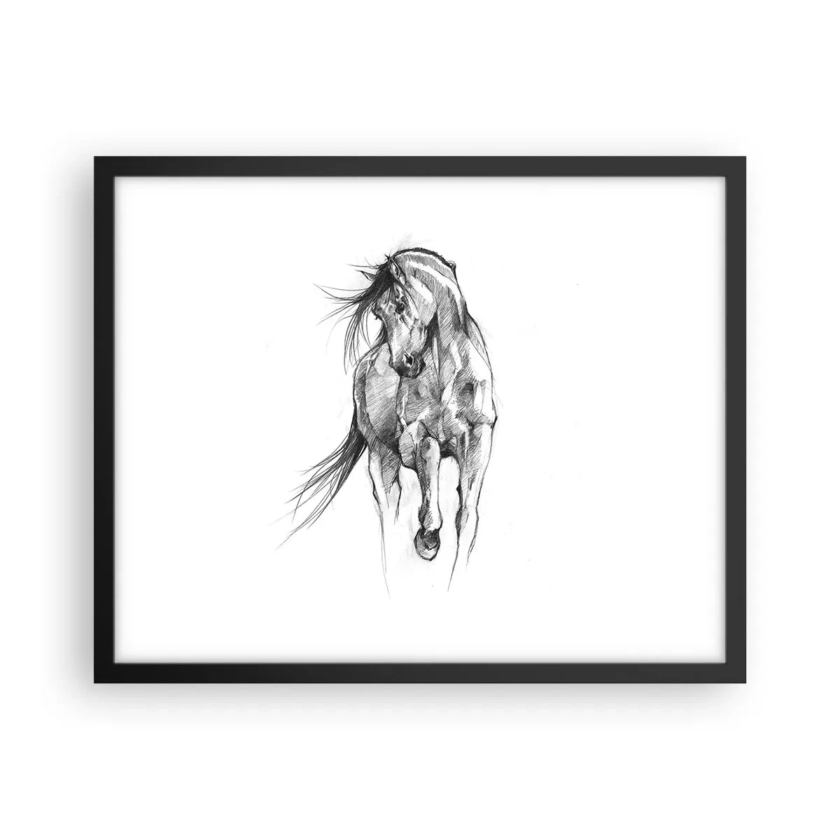 Poster in einem schwarzem Rahmen - Im anmutigen Trab - 50x40 cm