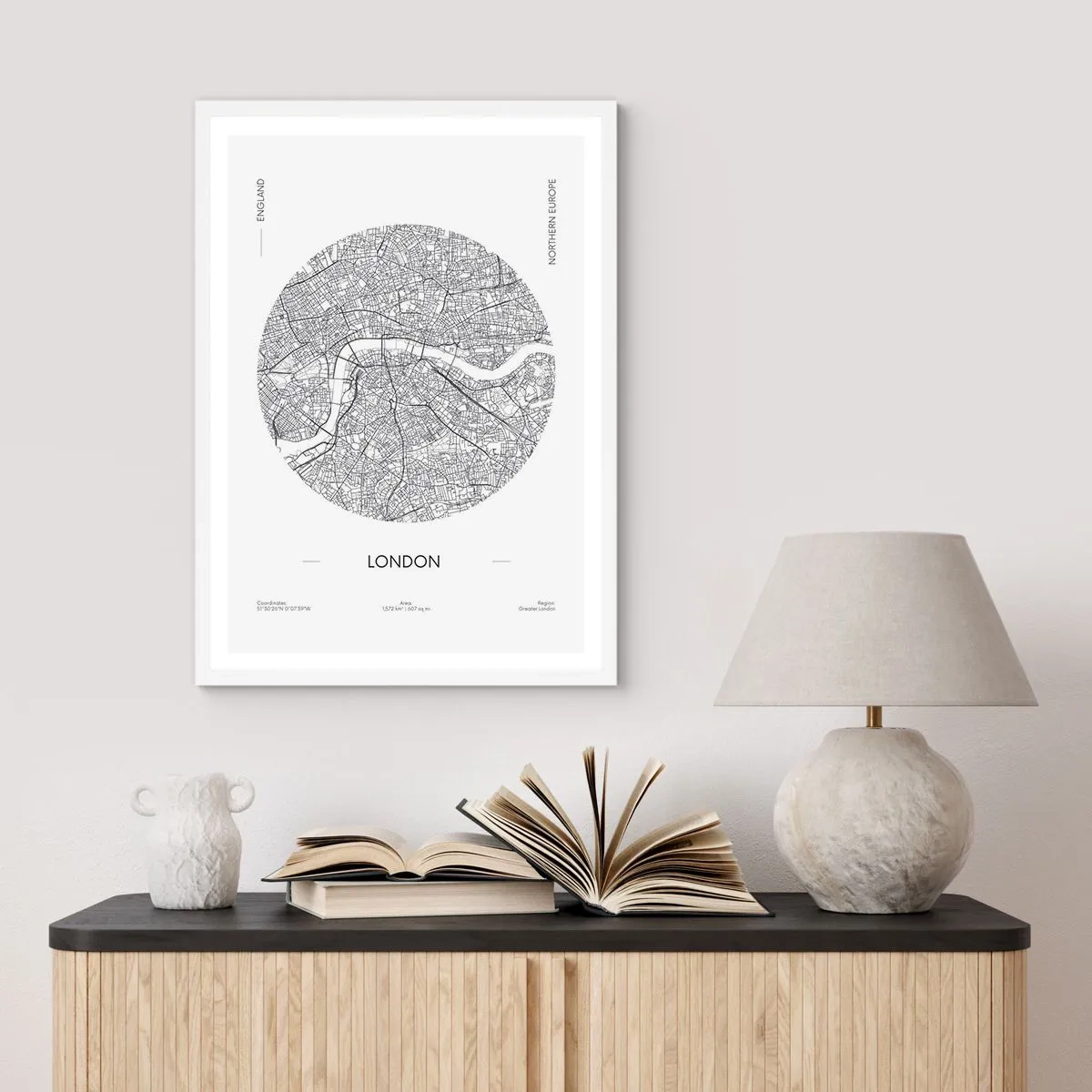 Poster in einem weißen Rahmen - Anatomie von London - 70x100 cm