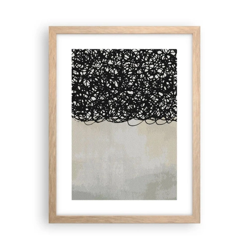 Poster in einem Rahmen aus heller Eiche - Turbulente Abstraktion - 30x40 cm