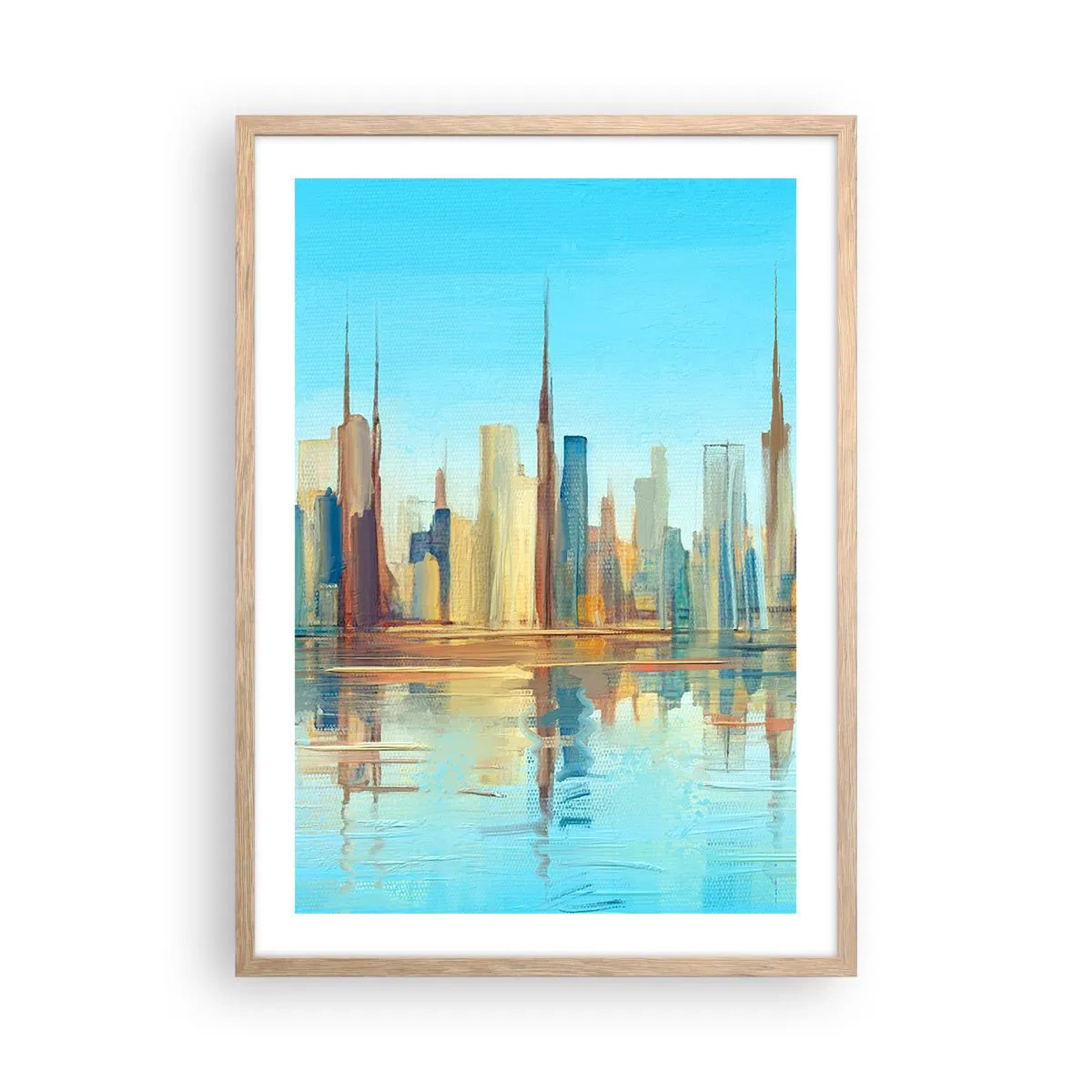 Poster in einem Rahmen aus heller Eiche - Sonnige Metropole - 50x70 cm