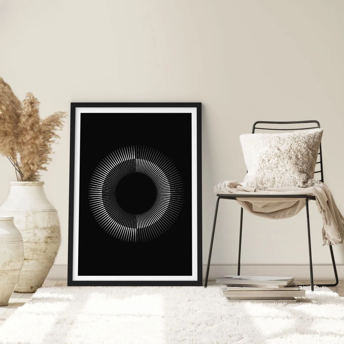 Poster in einem schwarzem Rahmen - Schwarze Sonne - 30x40 cm