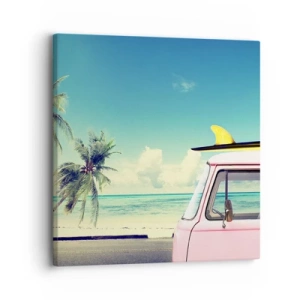 Bild auf Leinwand - Leinwandbild - Zeit um in die Ferien zu starten - 30x30 cm