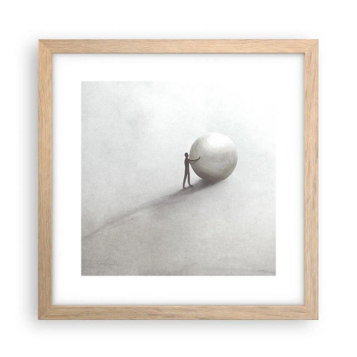 Poster in einem Rahmen aus heller Eiche - Das Spiel des Lebens - 30x30 cm