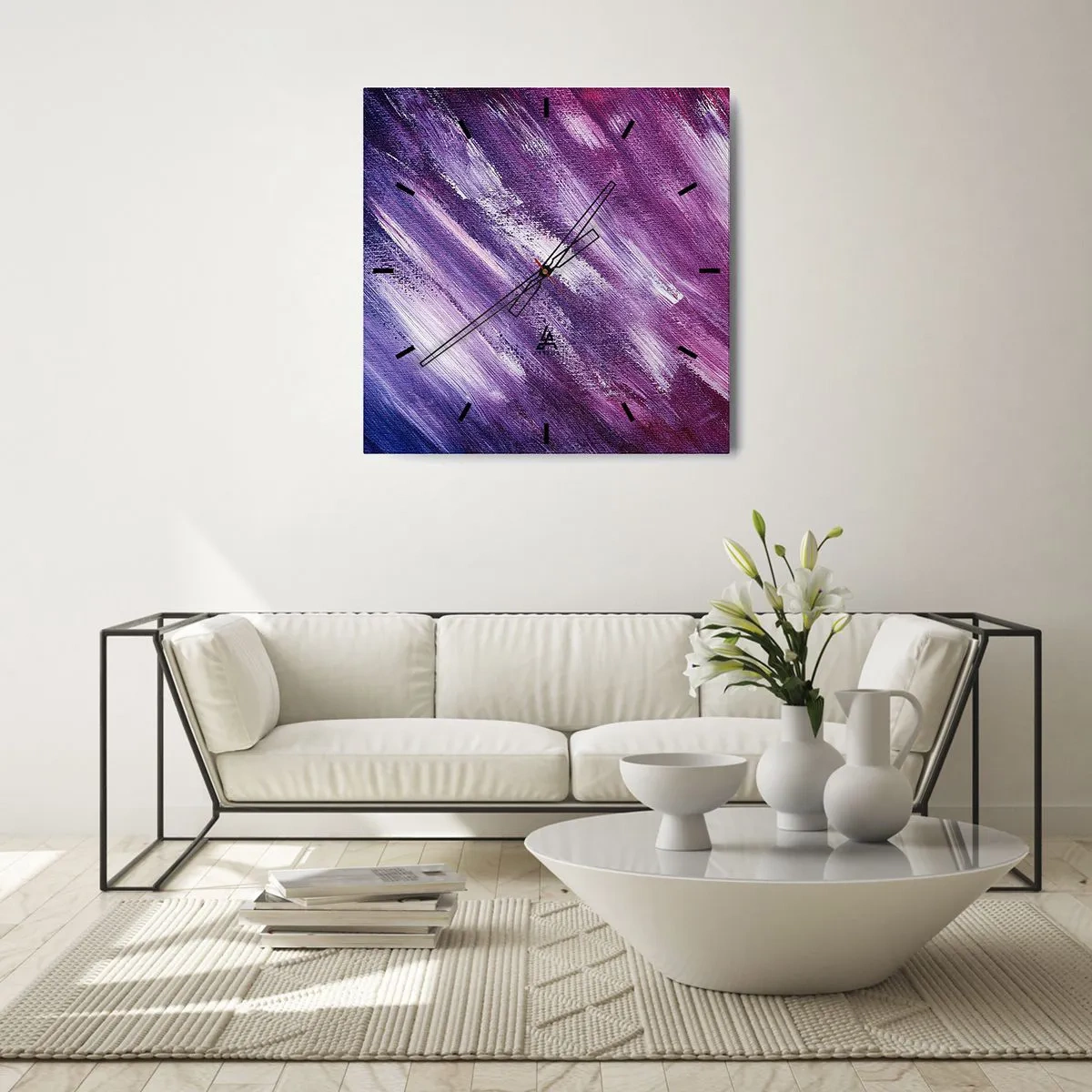 Wanduhr - Glasuhr - Wenn der sonnige Wind weht - 40x40 cm