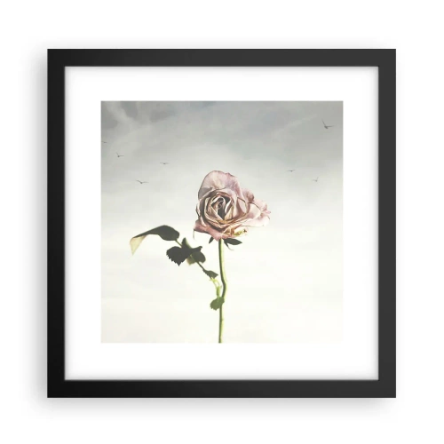 Poster in einem schwarzem Rahmen - Begrüßung des Frühlings - 30x30 cm