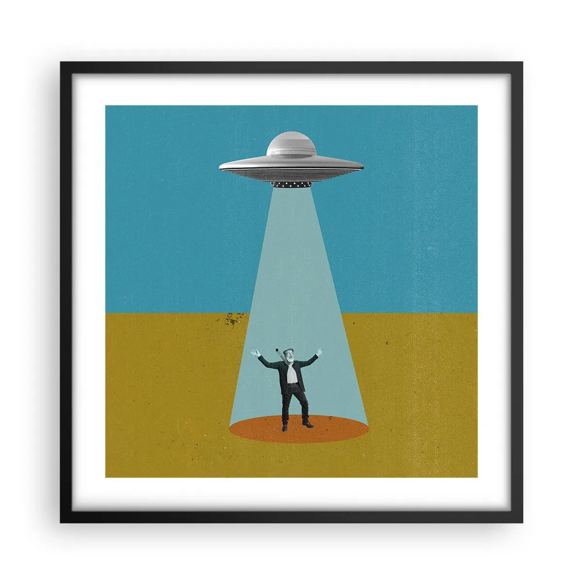 Poster in einem schwarzem Rahmen - Nahe Begegnung - 50x50 cm