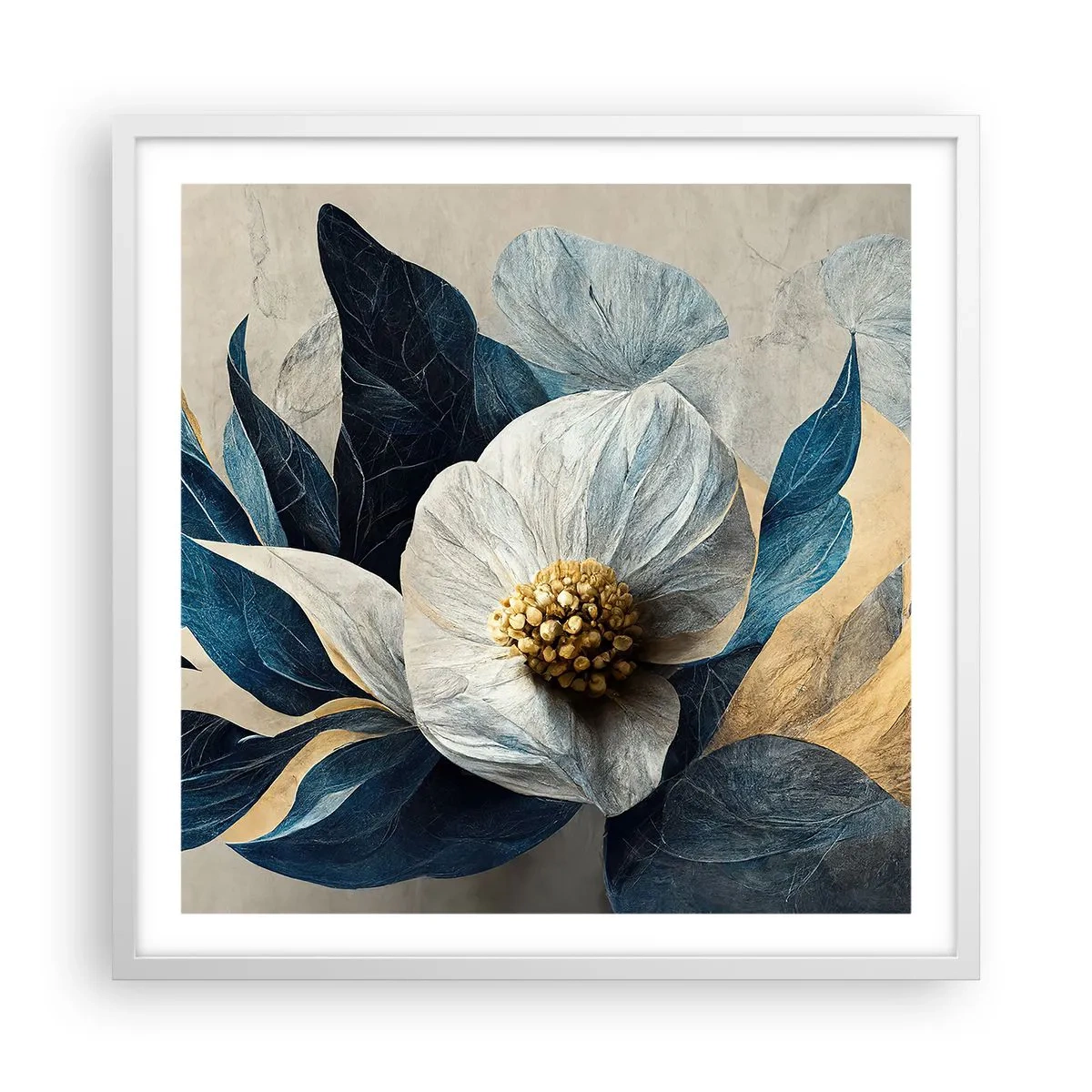 Poster in einem weißen Rahmen - Er hat ein Herz aus Gold - 60x60 cm