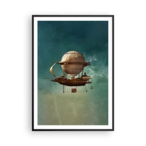 Poster in einem schwarzem Rahmen - Jules Verne sagt Hallo - 70x100 cm