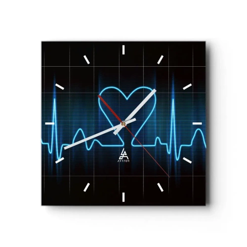 Wanduhr - Glasuhr - Im Rhythmus des Herzens - 40x40 cm