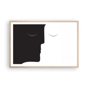 Poster in einem Rahmen aus heller Eiche - Einheit der Gegensätze - 91x61 cm