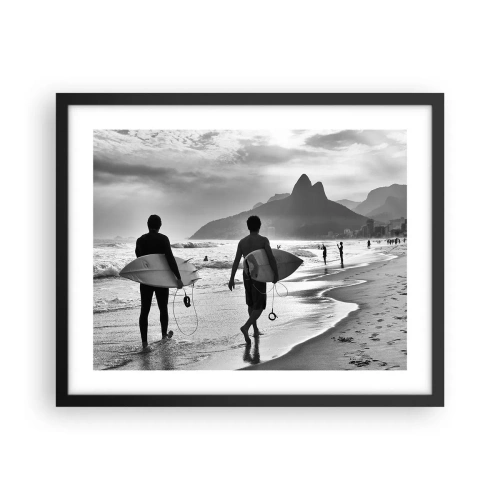 Poster in einem schwarzem Rahmen - Single-Wave-Samba - 50x40 cm