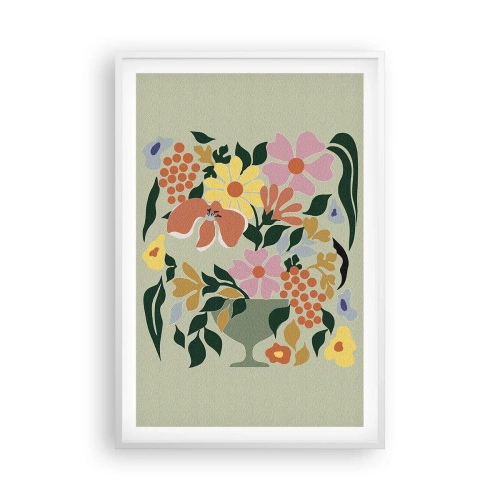Poster in einem weißen Rahmen - Strauß voller Leben - 61x91 cm