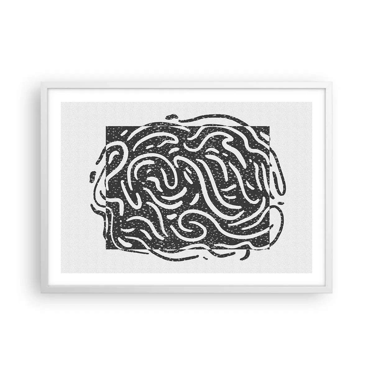 Poster in einem weißen Rahmen - Abstraktion: Freudentanz - 70x50 cm