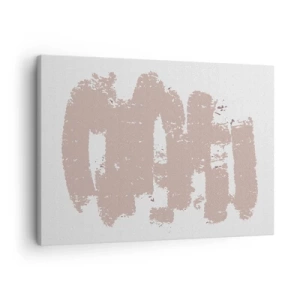 Bild auf Leinwand - Leinwandbild - Zartrosa Formen auf hellem Hintergrund - 70x50cm - Abstraktion in zartem Rosa - Moderne Wanddekoration für Wohnzimmer und Schlafzimmer ARTTOR