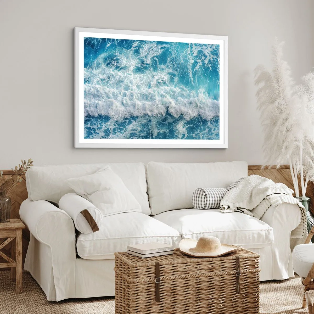 Poster in einem weißen Rahmen - Freudig und springend - 40x30 cm