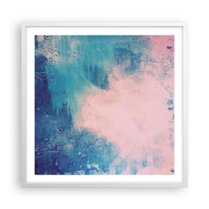Poster in einem weißen Rahmen - Himmelsblaue Umarmungen - 60x60 cm