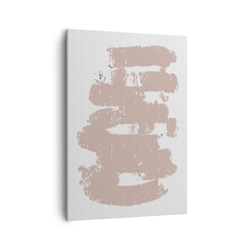 Bild auf Leinwand - Leinwandbild - Zartrosa Formen auf hellem Hintergrund - 50x70cm - Abstraktion in zartem Rosa - Moderne Wanddekoration für Wohnzimmer und Schlafzimmer ARTTOR