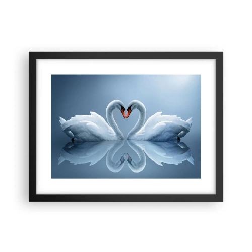 Poster in einem schwarzem Rahmen - Zeit für die Liebe - 40x30 cm