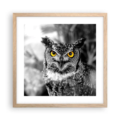 Poster in einem Rahmen aus heller Eiche - Nichts wird sich verstecken - 40x40 cm