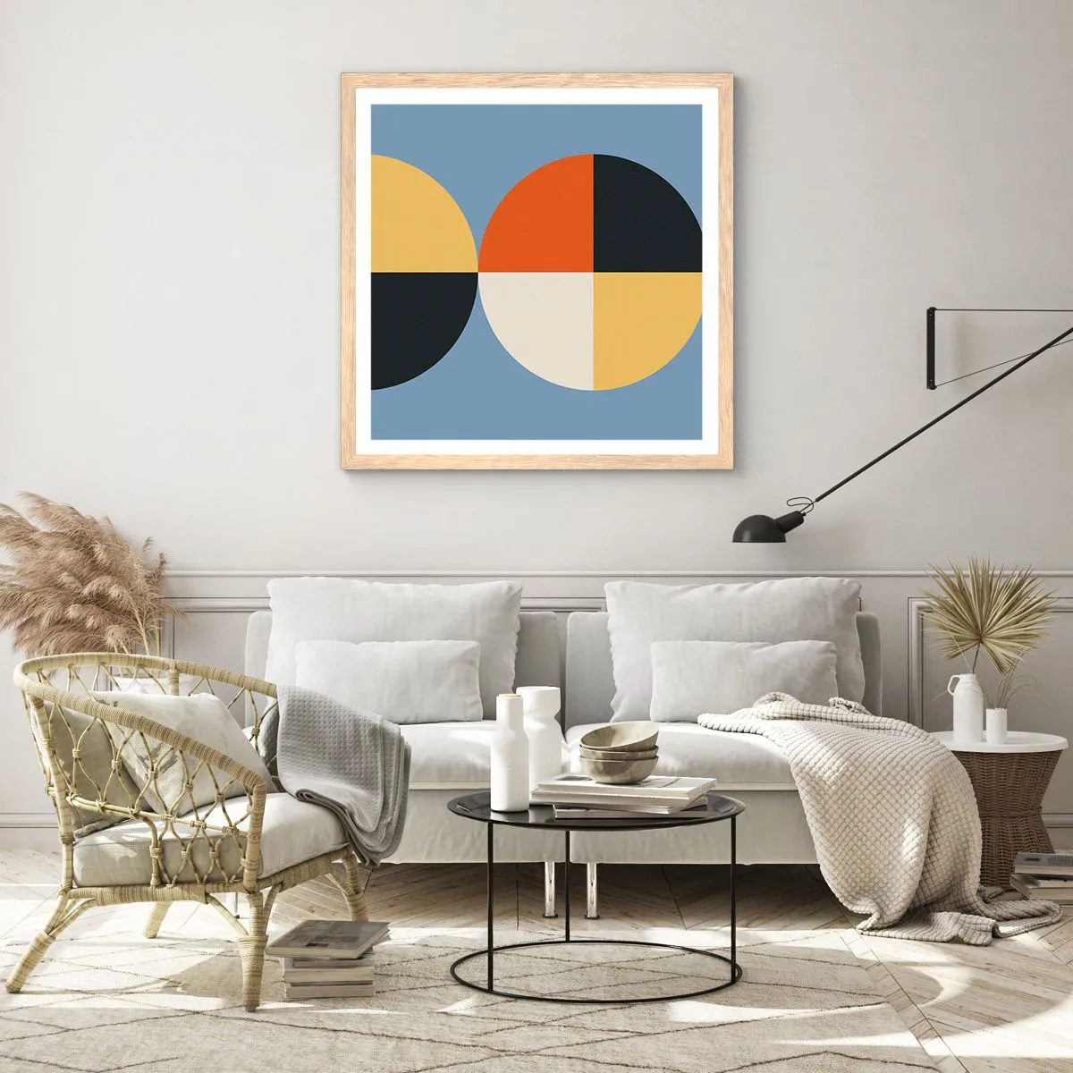 Poster in einem Rahmen aus heller Eiche - Beobachte und zähle - 60x60 cm