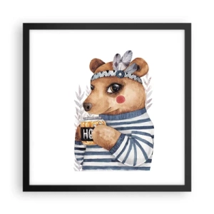 Poster in einem schwarzem Rahmen - Süße Bärin - 40x40 cm