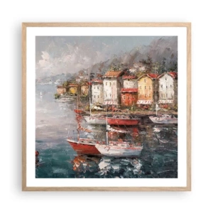 Poster in einem Rahmen aus heller Eiche - Romantische Oase - 60x60 cm