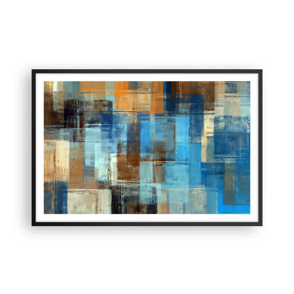 Poster in einem schwarzem Rahmen - Durch den blauen Schleier - 91x61 cm
