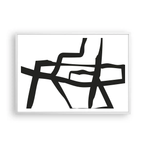 Poster in einem weißen Rahmen - Schwarz-Weiß-Design - 100x70 cm