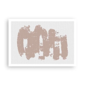 Poster - Zartrosa Formen auf hellem Hintergrund - 100x70cm - Abstraktion in zartem Rosa - Moderne Wanddekoration für Wohnzimmer und Schlafzimmer ARTTOR