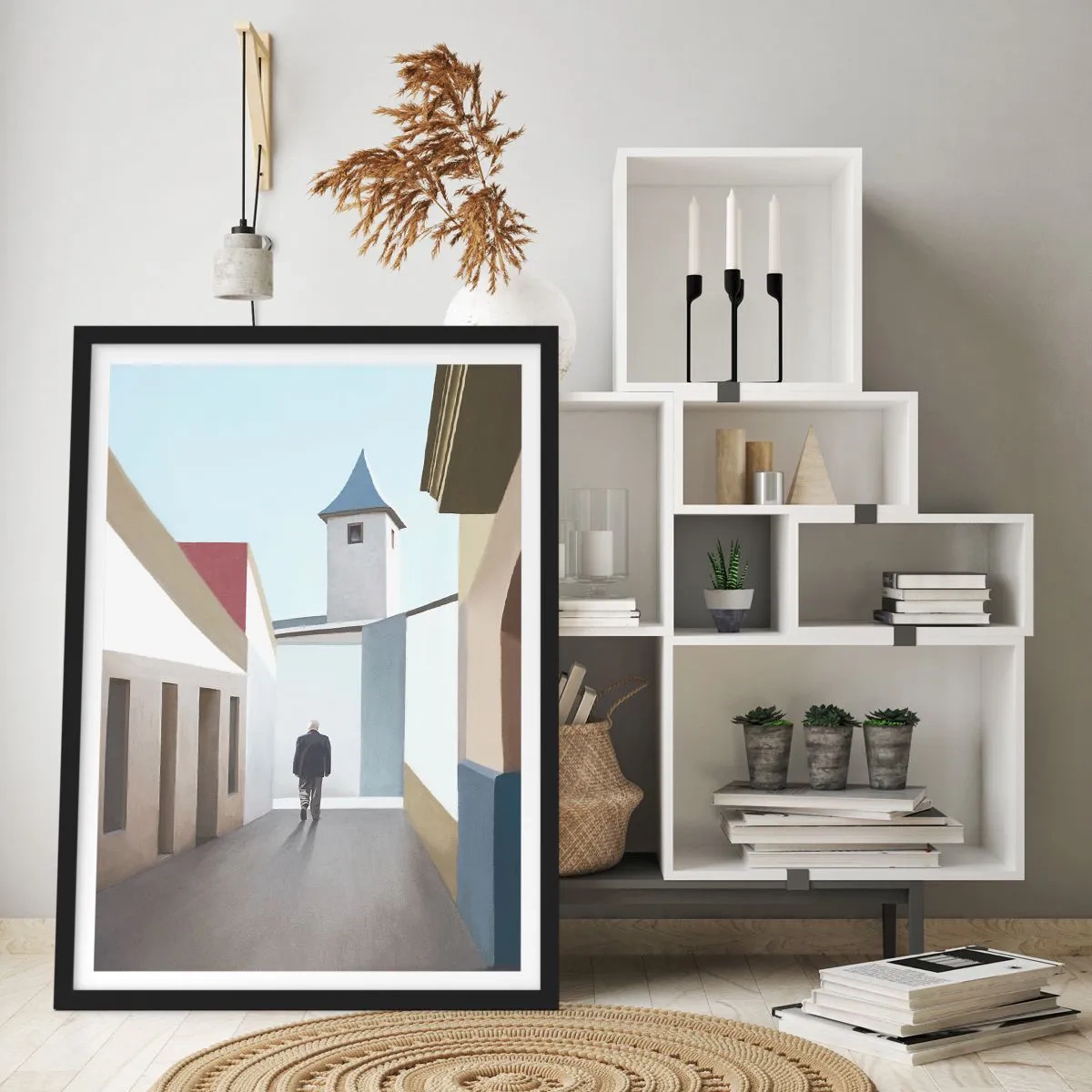 Poster in einem schwarzem Rahmen - Sonniger Spaziergang - 61x91 cm