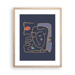 Poster in einem Rahmen aus heller Eiche - In Gedanken - 40x50 cm