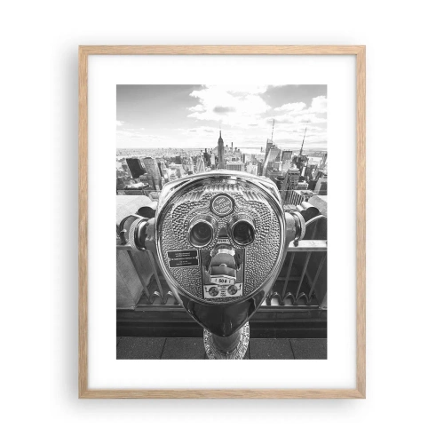 Poster in einem Rahmen aus heller Eiche - Stadt über den Städten - 40x50 cm