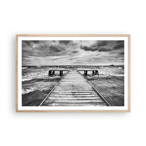 Poster in einem Rahmen aus heller Eiche - Ich warte darauf, dass der Wind wegjagt... - 91x61 cm