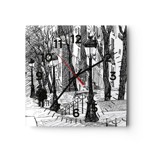 Wanduhr - Glasuhr - Liebesgeschichte oder Horrorgeschichte? - 40x40 cm