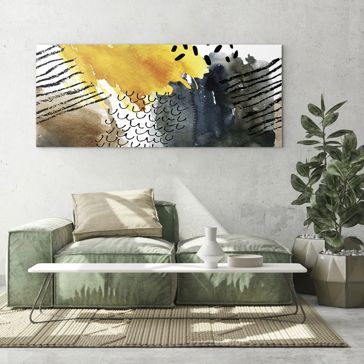 Glasbild - Bild auf glas - Ein Treffen der Elemente der Natur - 100x40 cm
