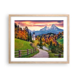 Poster in einem Rahmen aus heller Eiche - Landschaftsartige Malerei - 50x40 cm