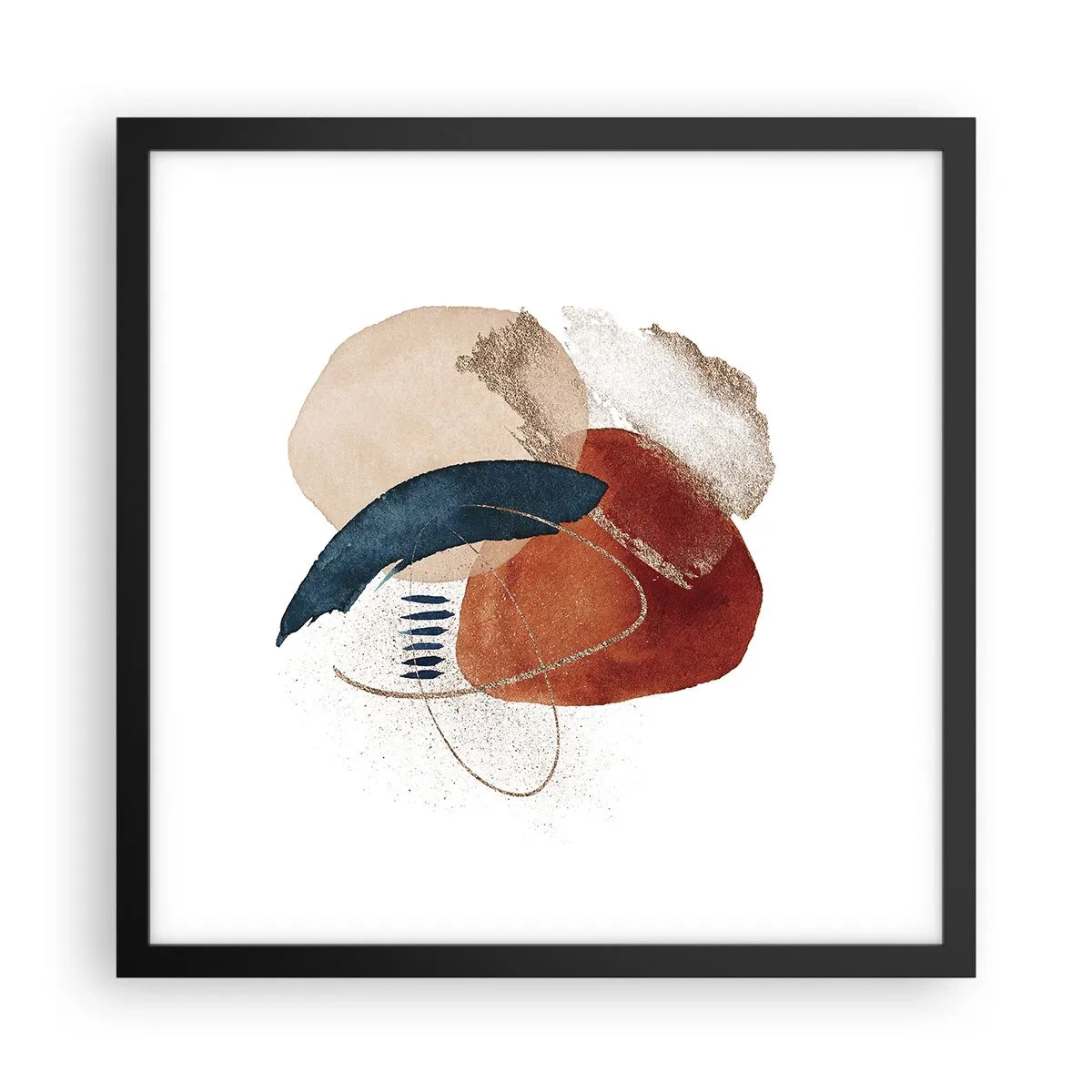 Poster in einem schwarzem Rahmen - Ovale Komposition - 40x40 cm