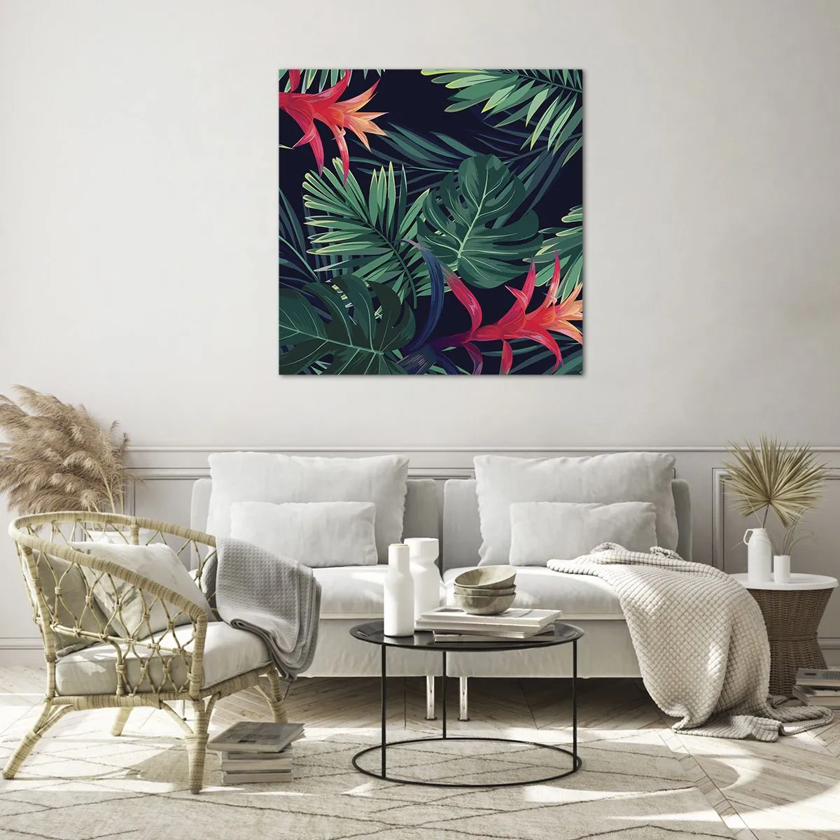 Glasbild - Bild auf glas - Im Grünen in Flammen gehen - 70x70 cm