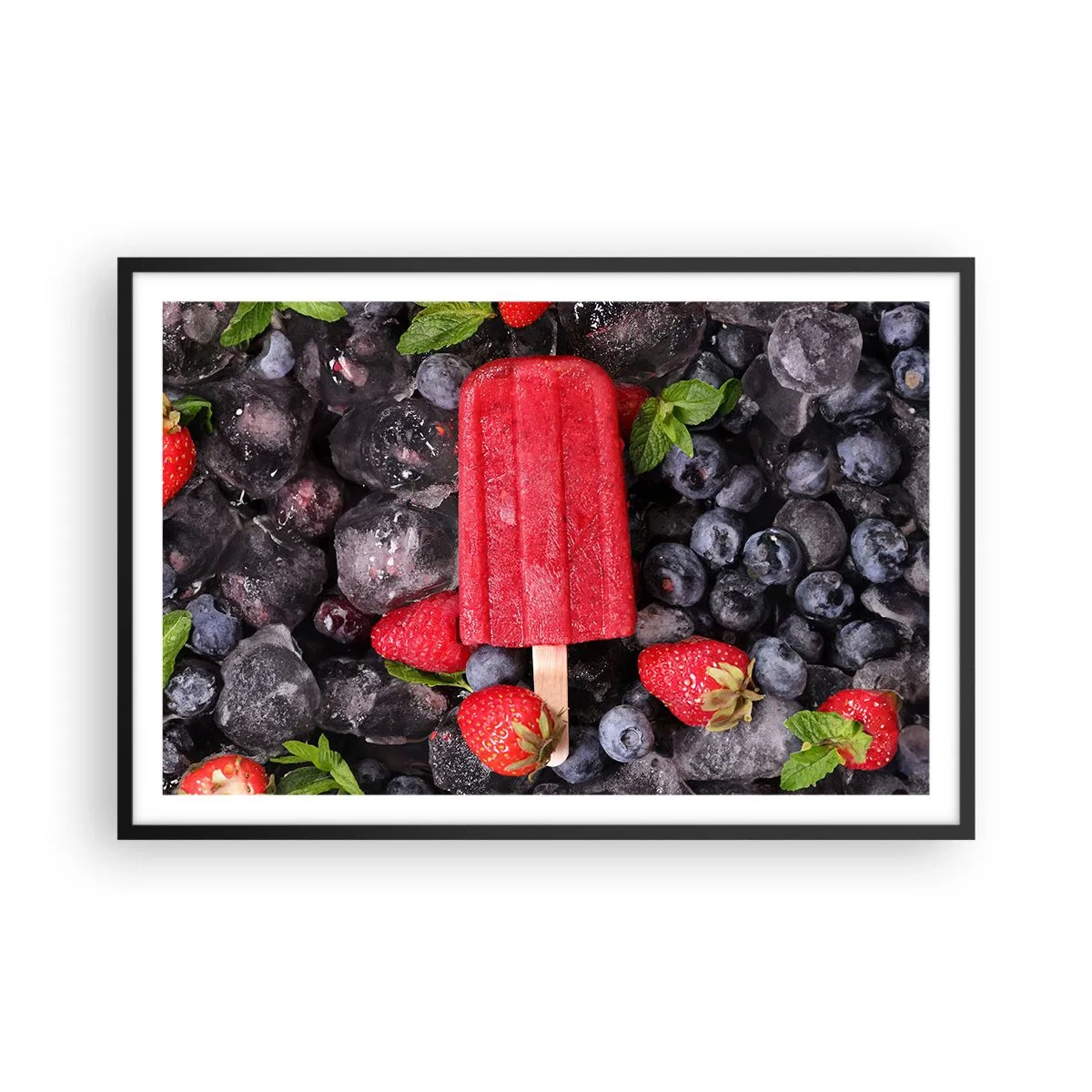 Poster in einem schwarzem Rahmen - So schmeckt der heiße Sommer - 91x61 cm