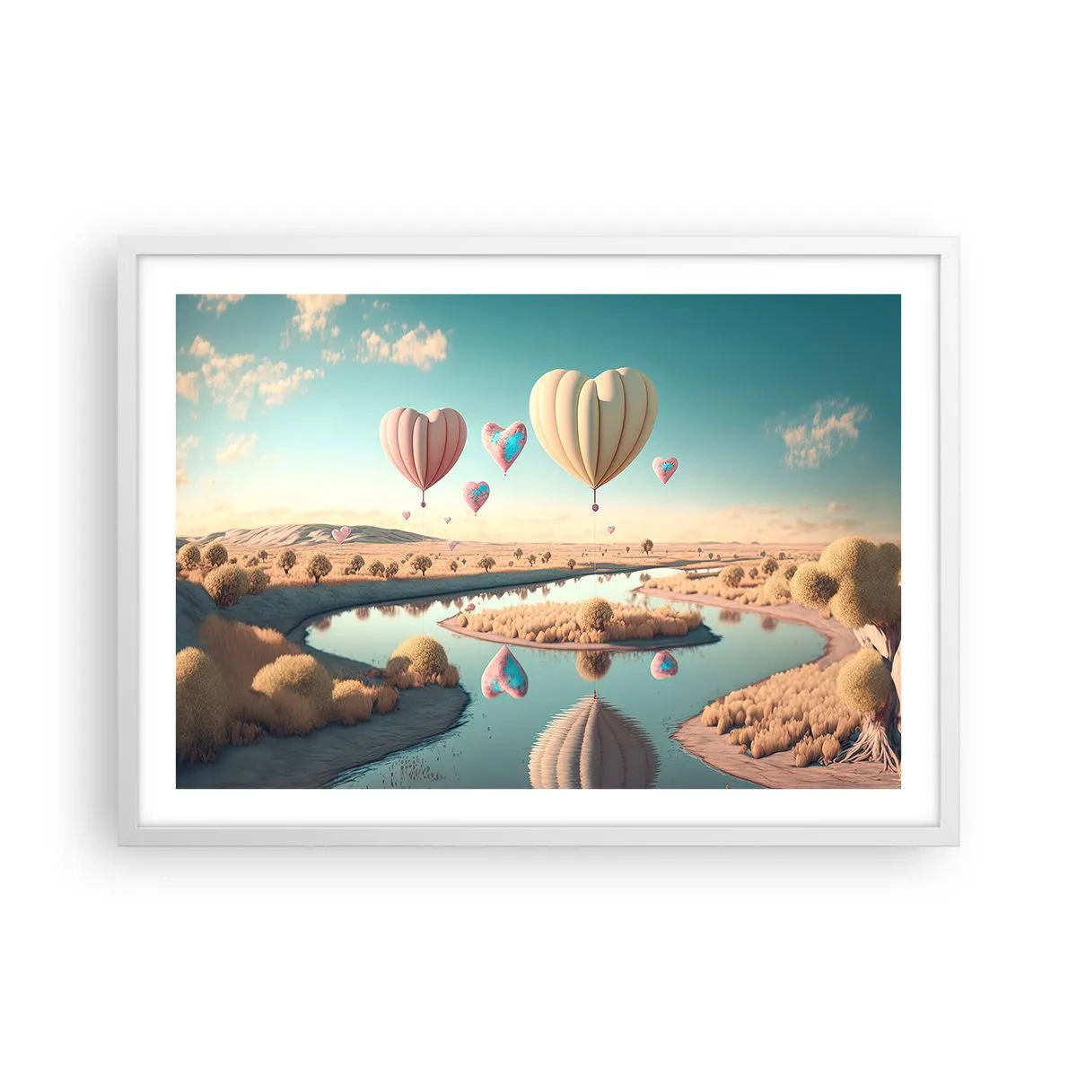 Poster in einem weißen Rahmen - Dank Liebe steigt man auf - 70x50 cm