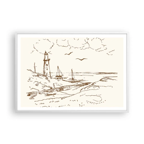 Poster in einem weißen Rahmen - Ein Überblick über die Erinnerungen an den Sommer - 100x70 cm
