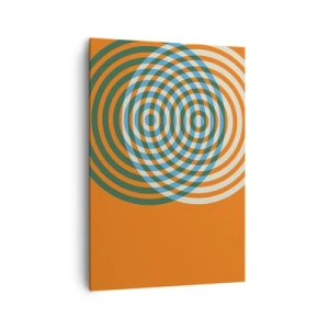 Bild auf Leinwand - Leinwandbild - Konzentrische Kreise auf orangefarbenem Hintergrund - 70x100cm - Abstrakte kreisförmige Variation - Moderne Wanddekoration für Wohnzimmer und Schlafzimmer ARTTOR