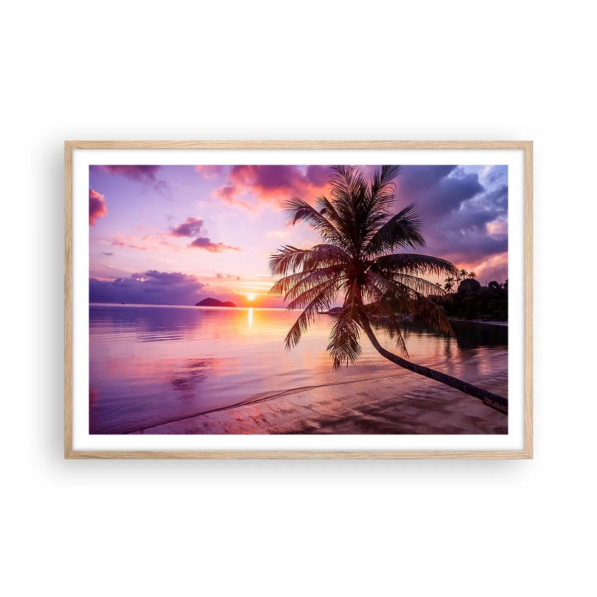 Poster in einem Rahmen aus heller Eiche - Behaglichkeit bis zum Horizont - 91x61 cm