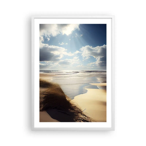 Poster in einem weißen Rahmen - Strand, wilder Strand - 50x70 cm