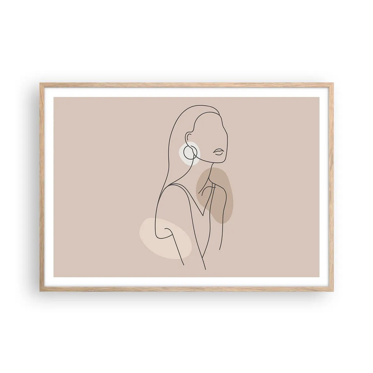 Poster in einem Rahmen aus heller Eiche - Mädchenhafte Ikone - 100x70 cm