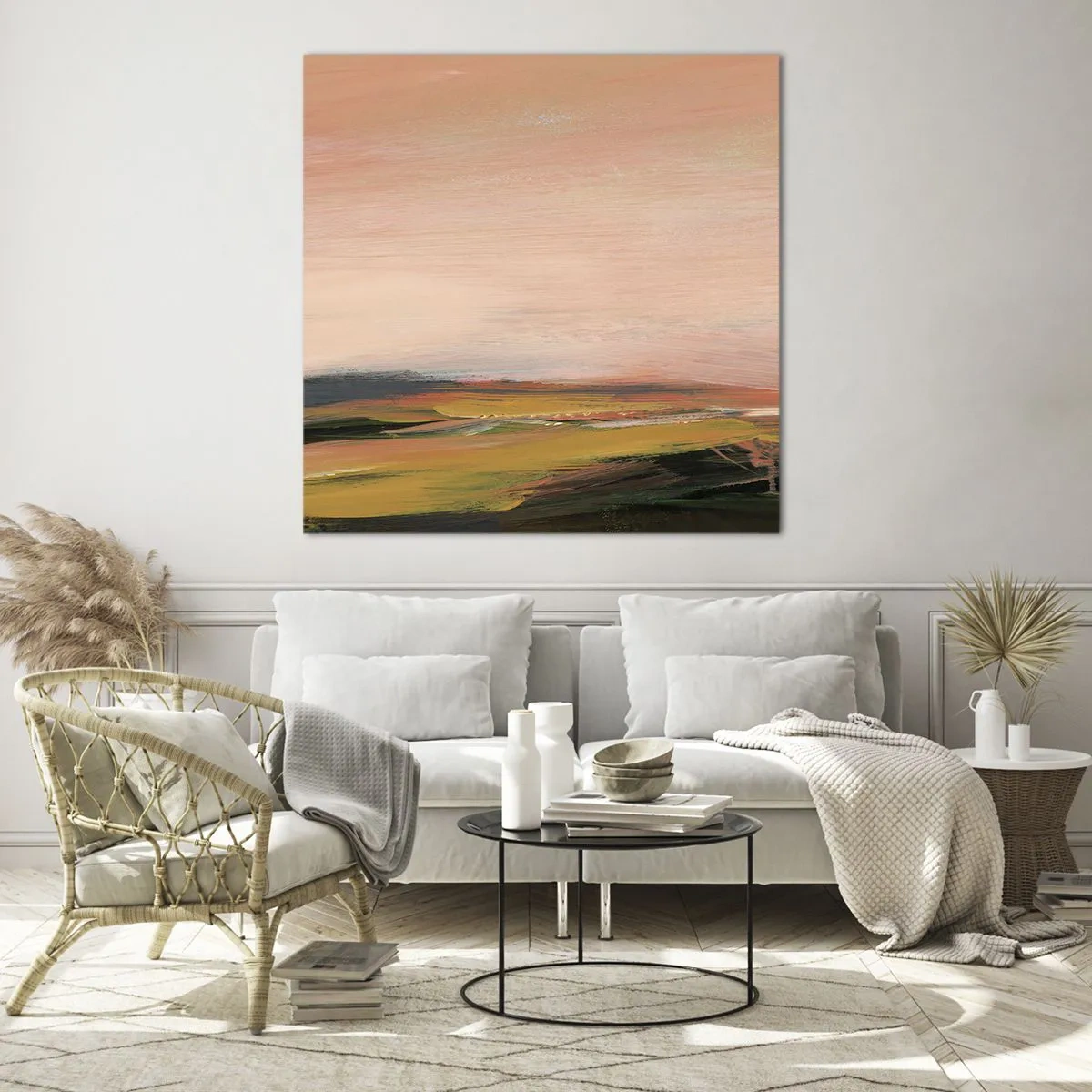 Glasbild - Bild auf glas - In Rosatönen - 60x60 cm